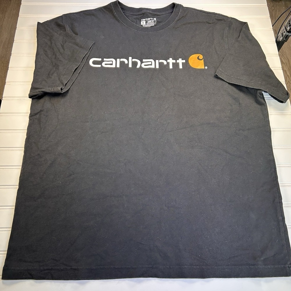 Carhartt Men's XL Black Loose Fit Heavyweight Short Sleeve Graphic Logo T-Shirt